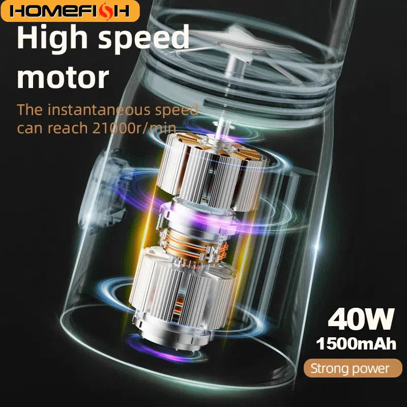 500ML Portable Electric Blender 40W USB Rechargeable Cordless Juicer High Powerful Juicer Cup For Smoothie Milkshake