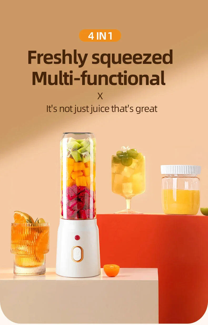 500ML Portable Electric Blender 40W USB Rechargeable Cordless Juicer High Powerful Juicer Cup For Smoothie Milkshake