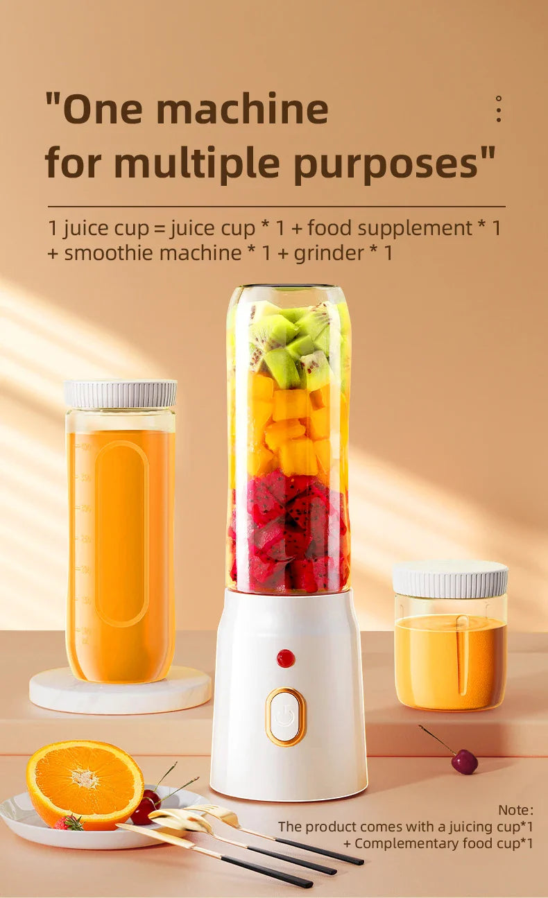 500ML Portable Electric Blender 40W USB Rechargeable Cordless Juicer High Powerful Juicer Cup For Smoothie Milkshake