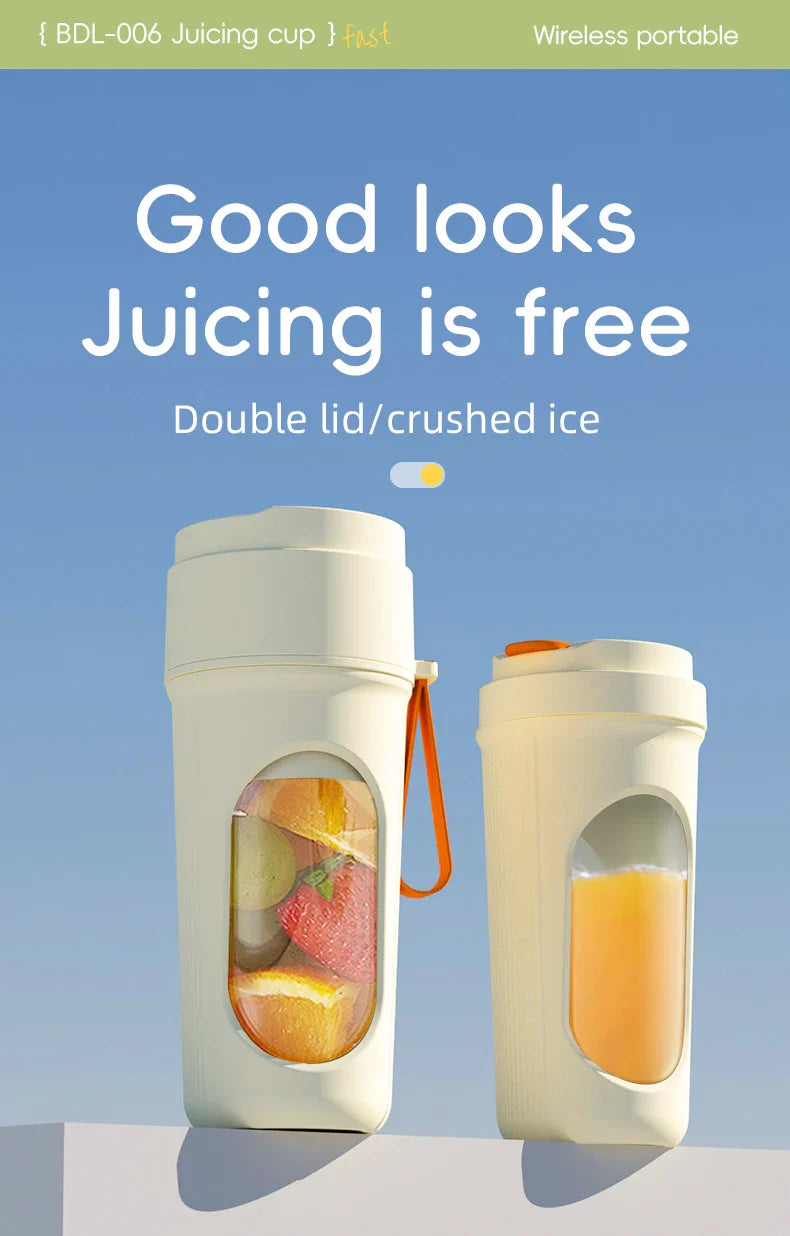 500ML Portable Electric Blender 40W USB Rechargeable Cordless Juicer High Powerful Juicer Cup For Smoothie Milkshake