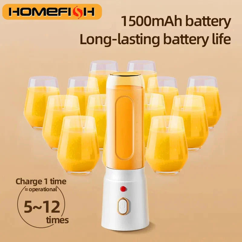 500ML Portable Electric Blender 40W USB Rechargeable Cordless Juicer High Powerful Juicer Cup For Smoothie Milkshake