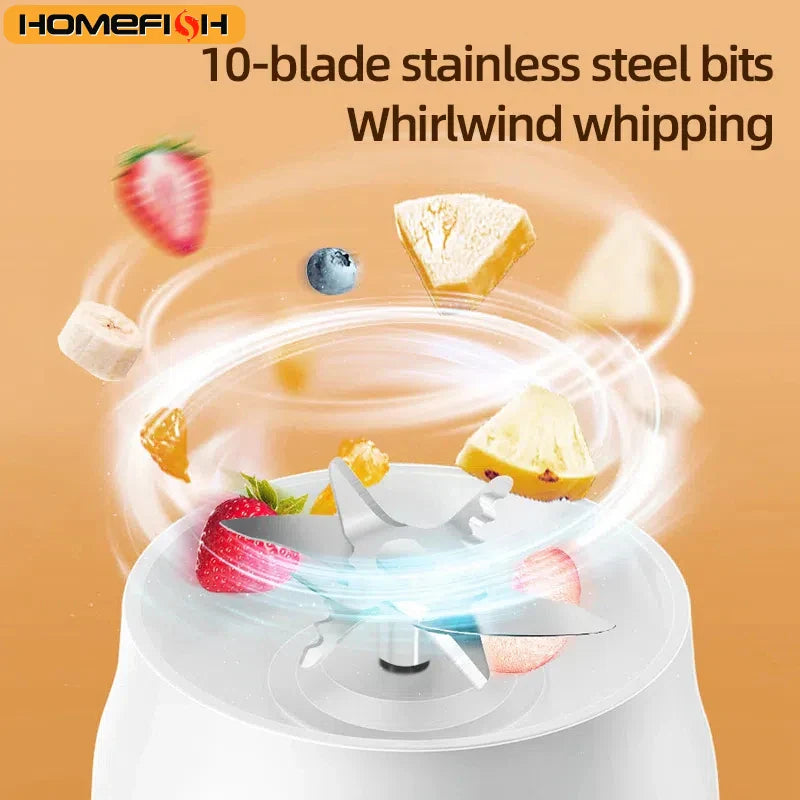 500ML Portable Electric Blender 40W USB Rechargeable Cordless Juicer High Powerful Juicer Cup For Smoothie Milkshake