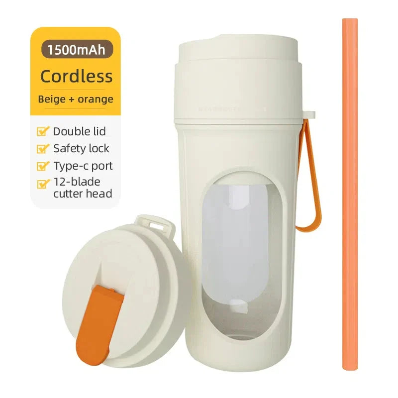 500ML Portable Electric Blender 40W USB Rechargeable Cordless Juicer High Powerful Juicer Cup For Smoothie Milkshake