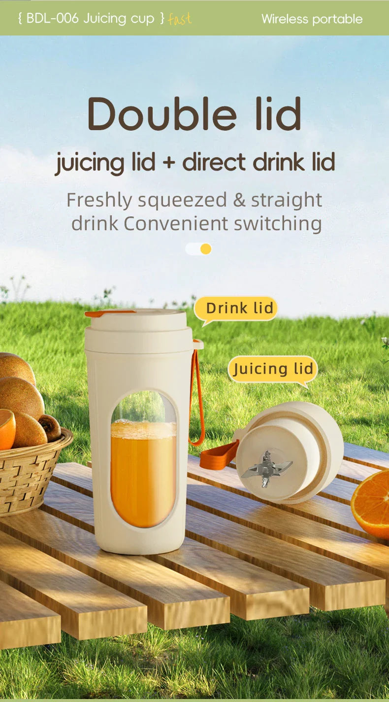 500ML Portable Electric Blender 40W USB Rechargeable Cordless Juicer High Powerful Juicer Cup For Smoothie Milkshake