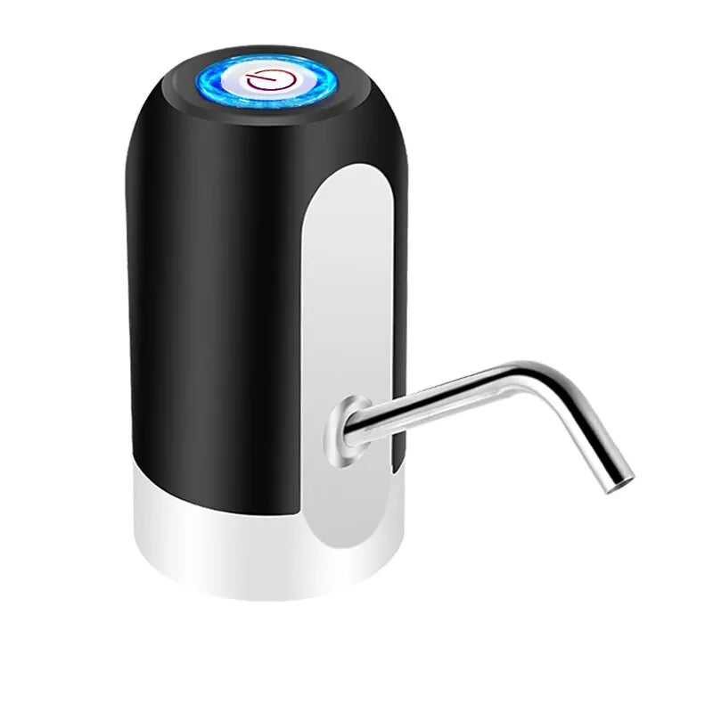 HydraFlow Automatic Water Bottle Pump - USB Rechargeable, One-Click Dispensing, White/Black
