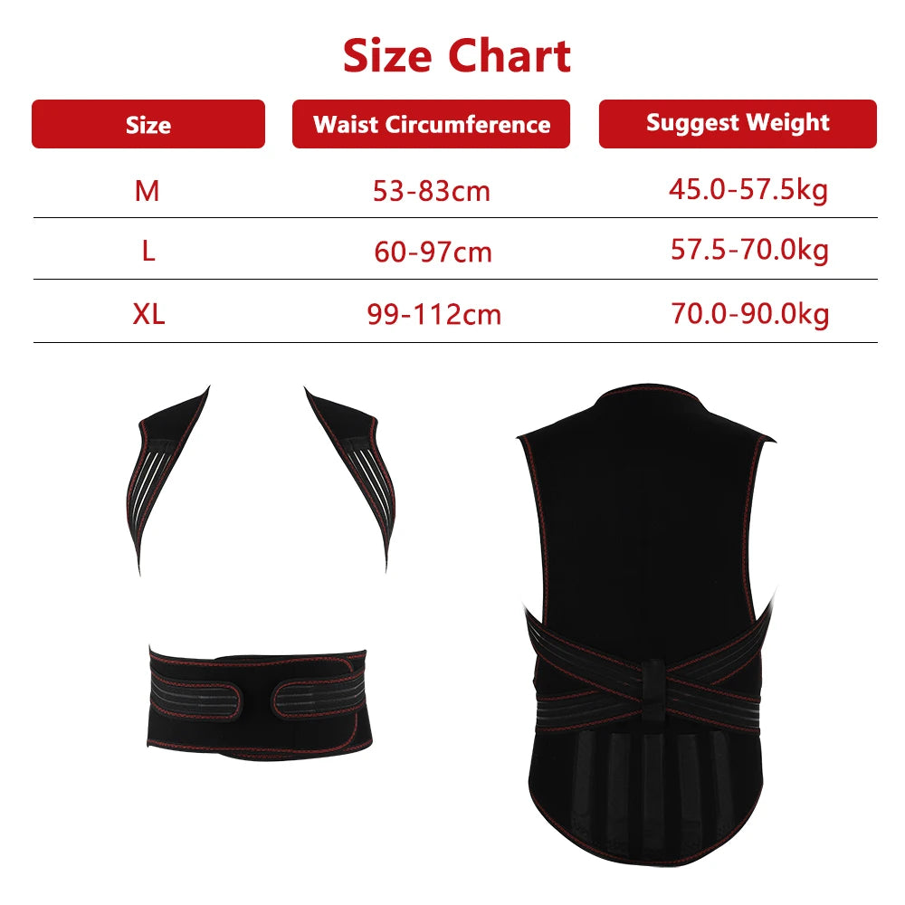 Self Heating Back Support Waist Brace Magnetic Heating Corrector Belt Back Posture Corrector Spine Back Lumbar Belt N Neck Brace