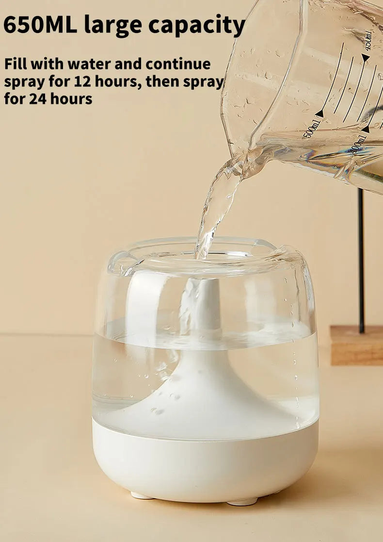 650ML Portable Humidifier Air Humidifier Essential Oil Home Bedroom Aroma Diffuser With Colorful Night Lights USB Humidifier