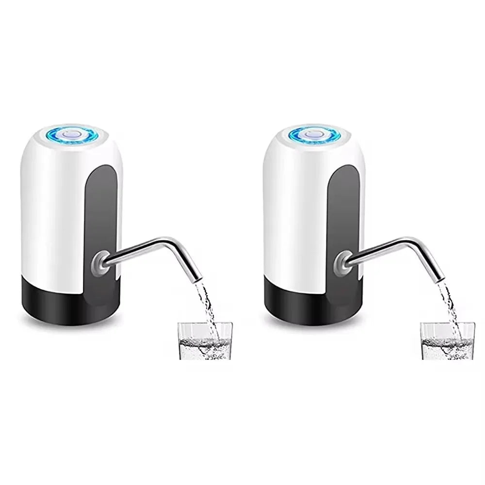 HydraFlow Automatic Water Bottle Pump - USB Rechargeable, One-Click Dispensing, White/Black