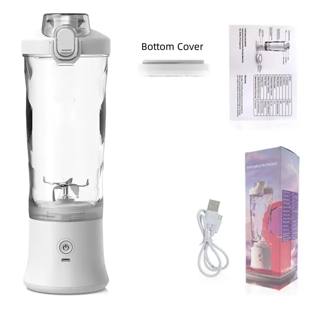 Portable Juicer Blender 600ml Electric Fruit Juicer USB Charging Lemon Orange Fruit Juicing Cup Smoothie Blender Machine