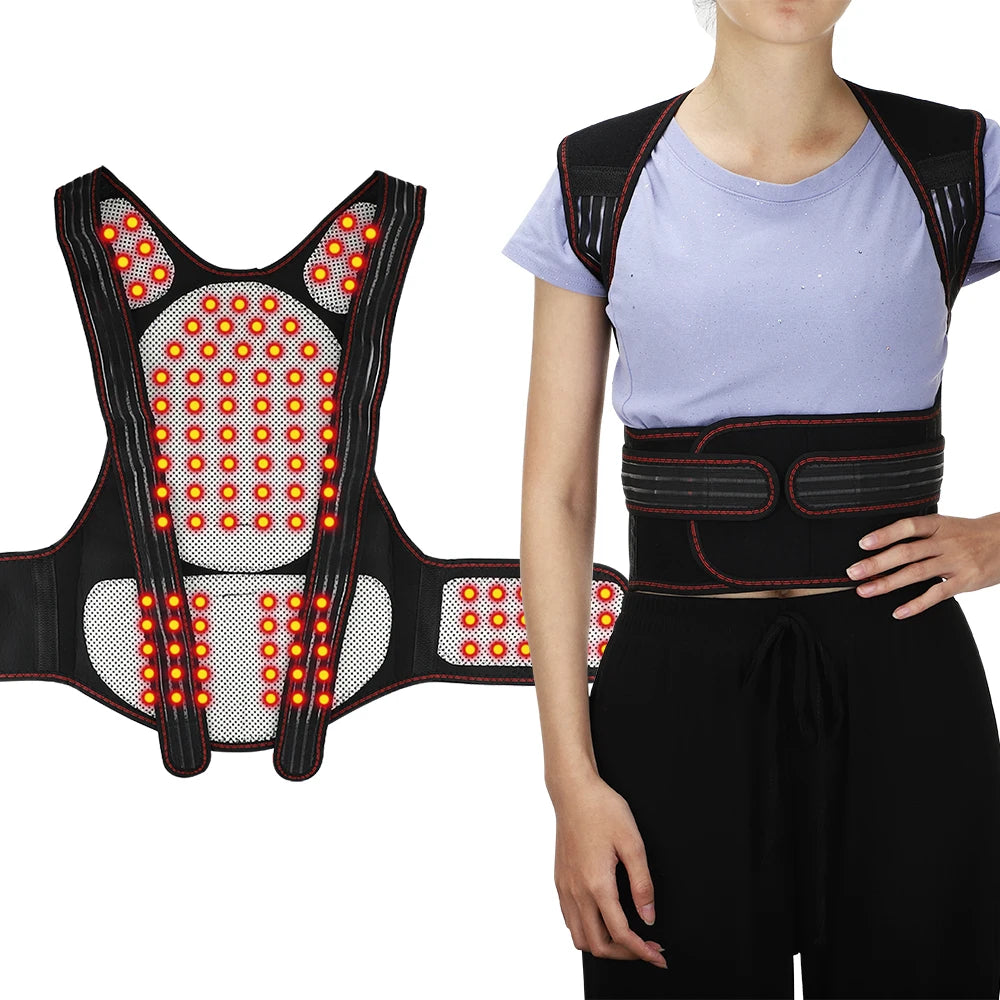 Self Heating Back Support Waist Brace Magnetic Heating Corrector Belt Back Posture Corrector Spine Back Lumbar Belt N Neck Brace