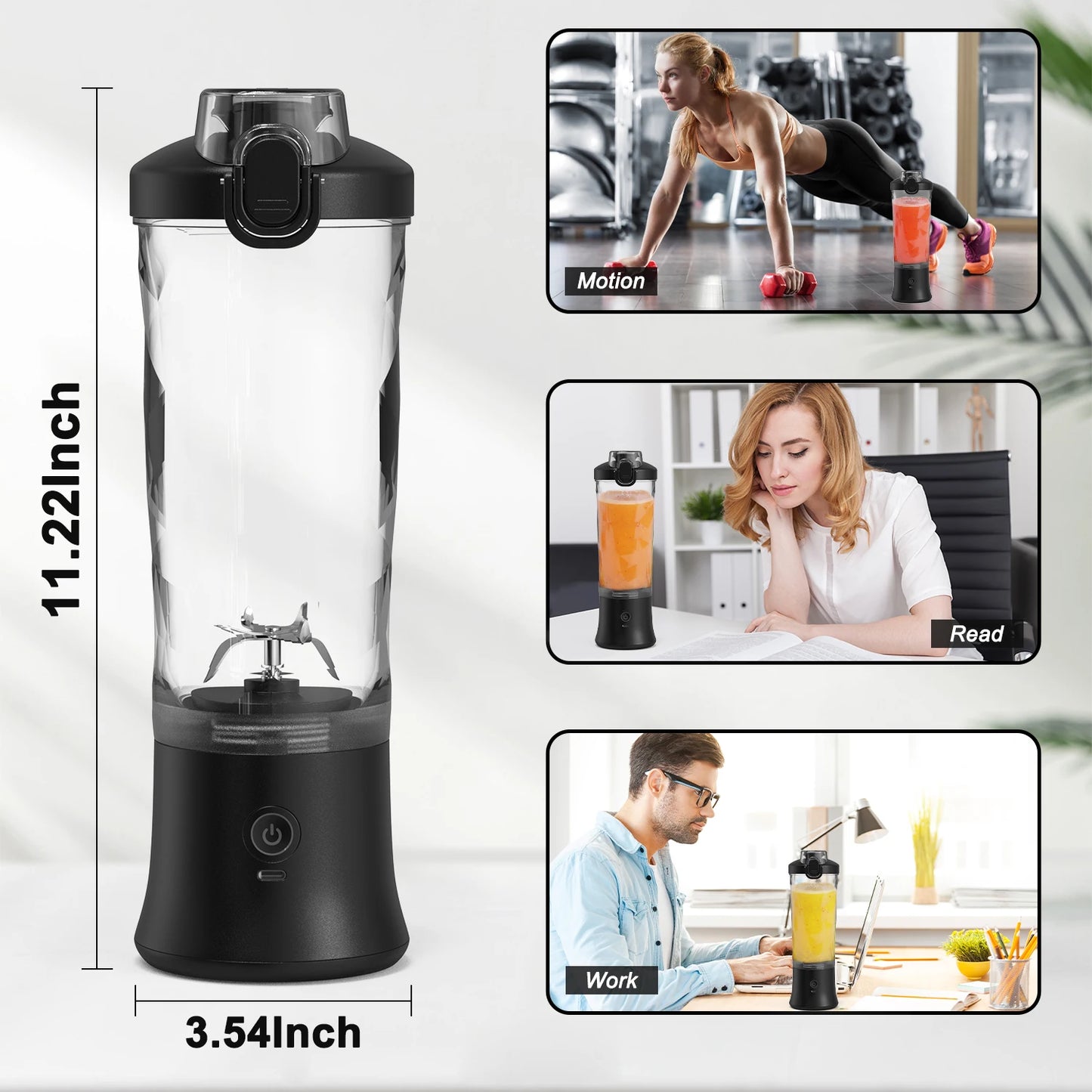 Portable Juicer Blender 600ml Electric Fruit Juicer USB Charging Lemon Orange Fruit Juicing Cup Smoothie Blender Machine