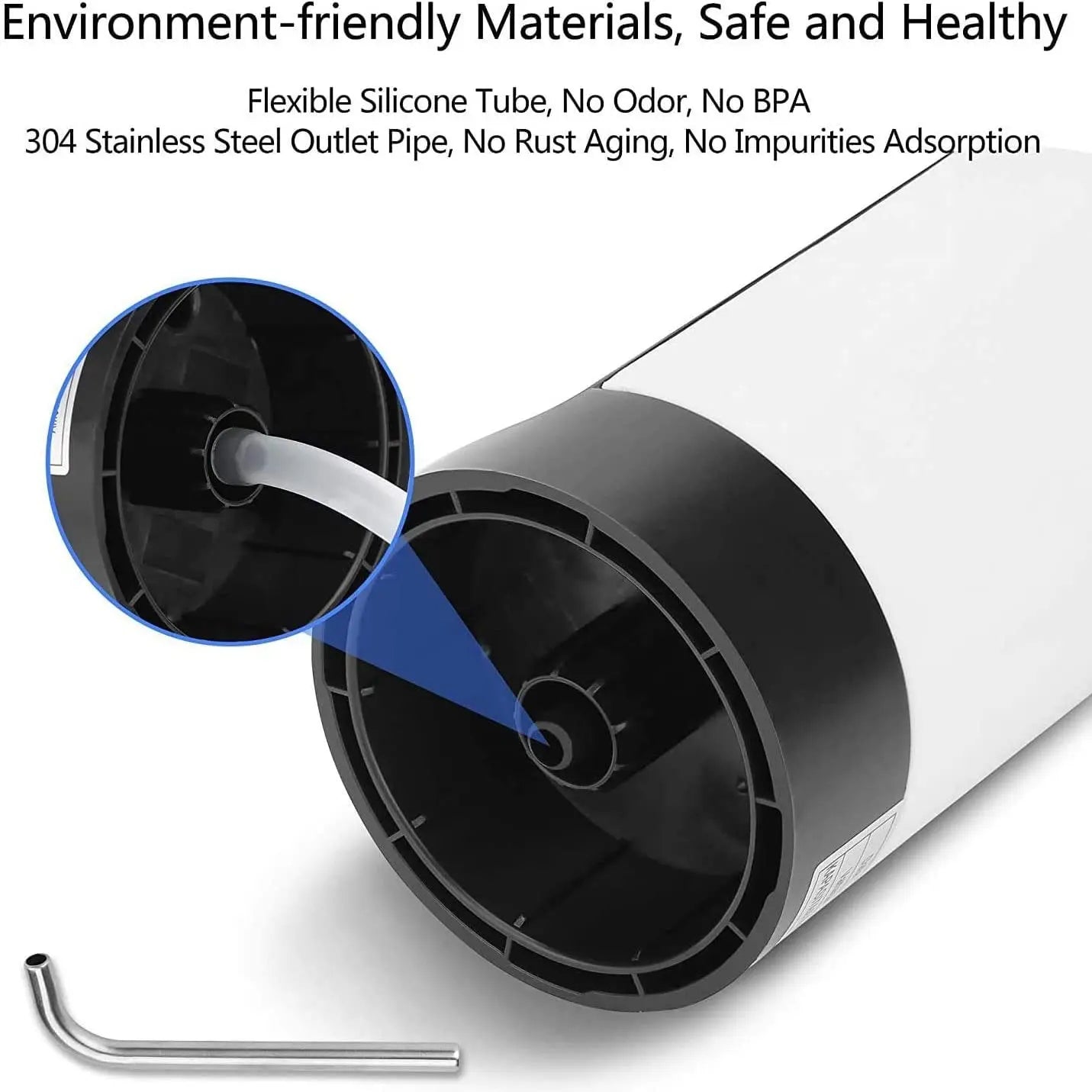 HydraFlow Automatic Water Bottle Pump - USB Rechargeable, One-Click Dispensing, White/Black