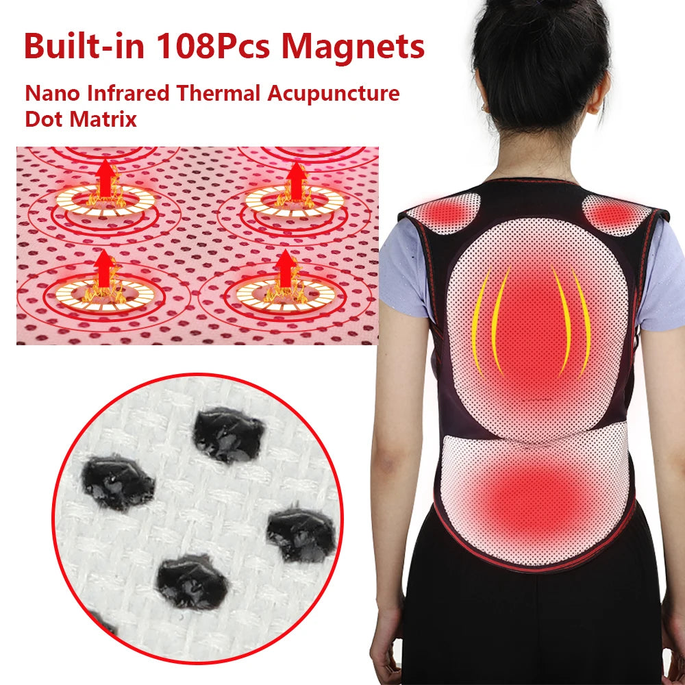 Self Heating Back Support Waist Brace Magnetic Heating Corrector Belt Back Posture Corrector Spine Back Lumbar Belt N Neck Brace