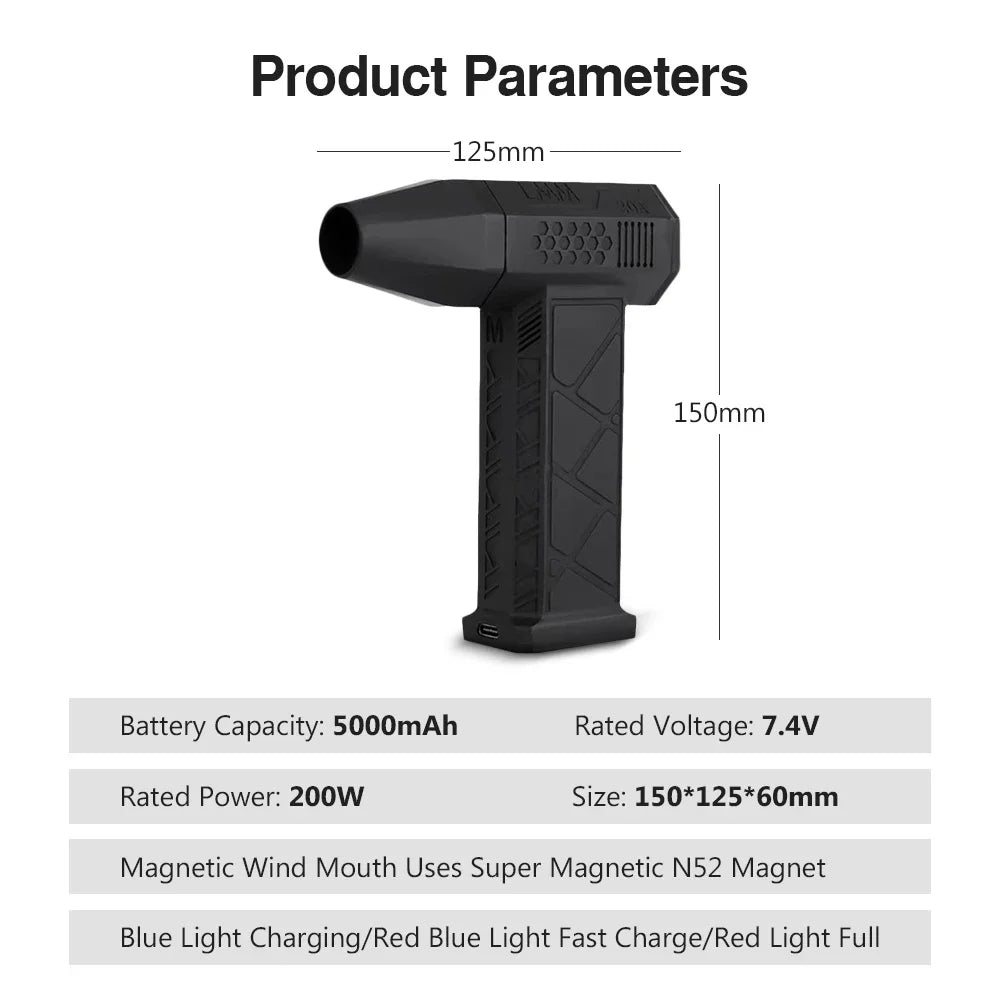 New X3 Violent Blower Mini Turbo Jet Fan Handheld Brushless Motor 130,000 RPM Wind Speed 52m/s industrial Duct Fan