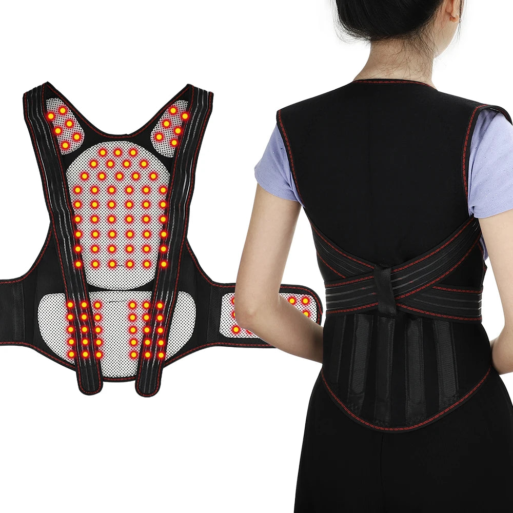 Self Heating Back Support Waist Brace Magnetic Heating Corrector Belt Back Posture Corrector Spine Back Lumbar Belt N Neck Brace