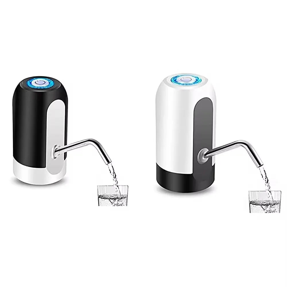 HydraFlow Automatic Water Bottle Pump - USB Rechargeable, One-Click Dispensing, White/Black