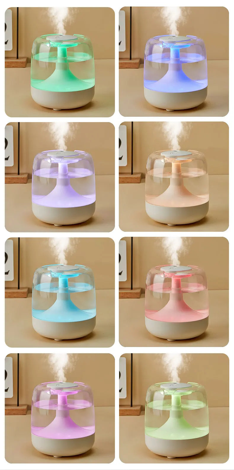 650ML Portable Humidifier Air Humidifier Essential Oil Home Bedroom Aroma Diffuser With Colorful Night Lights USB Humidifier