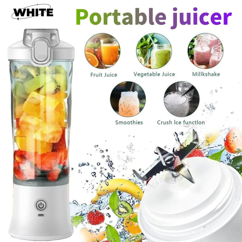 Portable Juicer Blender 600ml Electric Fruit Juicer USB Charging Lemon Orange Fruit Juicing Cup Smoothie Blender Machine