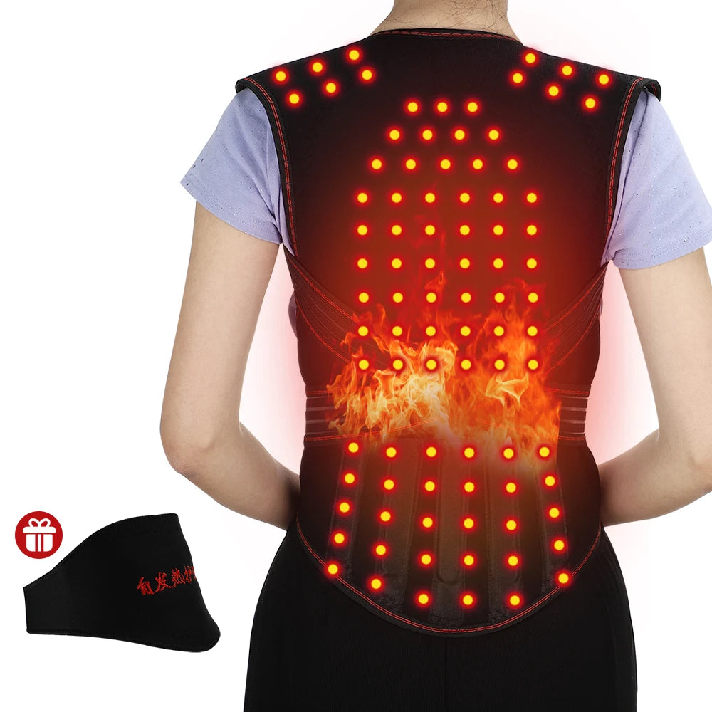 Self Heating Back Support Waist Brace Magnetic Heating Corrector Belt Back Posture Corrector Spine Back Lumbar Belt N Neck Brace