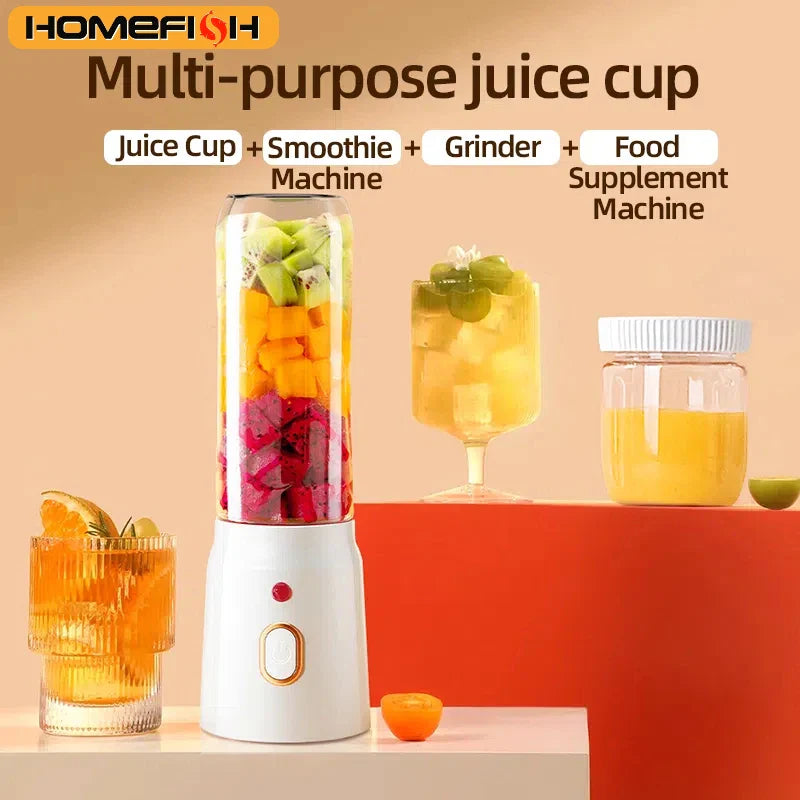 500ML Portable Electric Blender 40W USB Rechargeable Cordless Juicer High Powerful Juicer Cup For Smoothie Milkshake