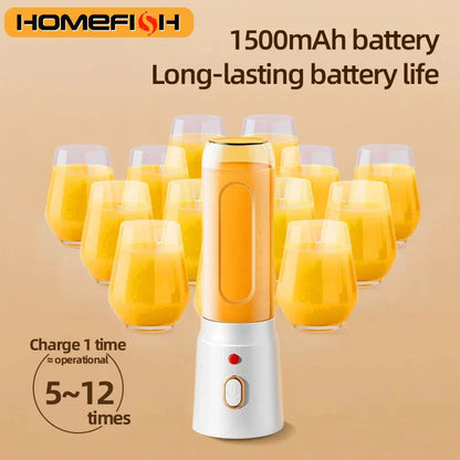 500ML Portable Electric Blender 40W USB Rechargeable Cordless Juicer High Powerful Juicer Cup For Smoothie Milkshake