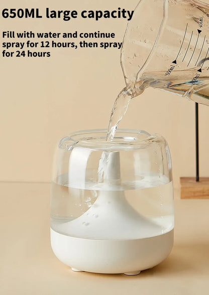 650ML Portable Humidifier Air Humidifier Essential Oil Home Bedroom Aroma Diffuser With Colorful Night Lights USB Humidifier