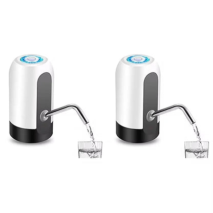 HydraFlow Automatic Water Bottle Pump - USB Rechargeable, One-Click Dispensing, White/Black