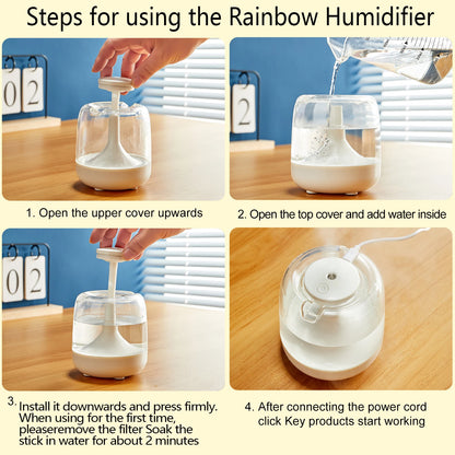 650ML Portable Humidifier Air Humidifier Essential Oil Home Bedroom Aroma Diffuser With Colorful Night Lights USB Humidifier