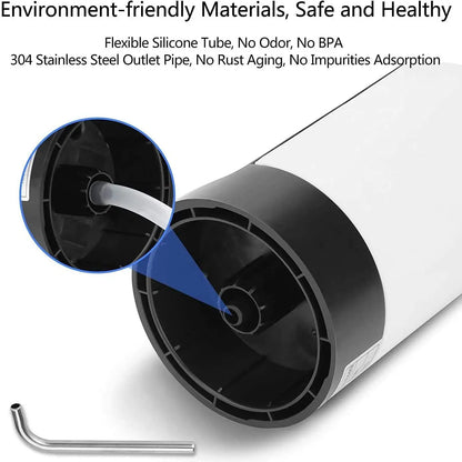HydraFlow Automatic Water Bottle Pump - USB Rechargeable, One-Click Dispensing, White/Black