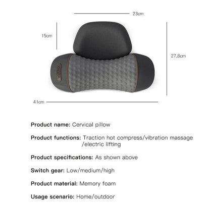 3 In 1 Neck Massager Pillow Electric Cervical Pillow Lifting Traction Relax Hot Compress Vibration Massage Neck Pain Relief