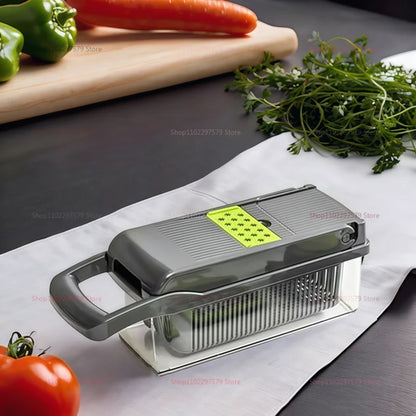 Household Vegetable Slicer and Food Chopper Kitchen Tool with Tomato Carrot Onion Grater Shredder for Meal Prep and Cooking